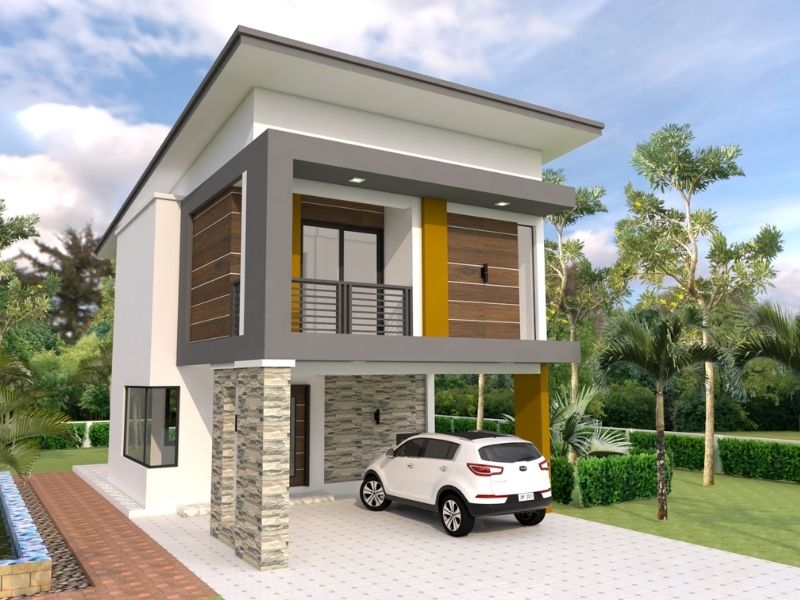 Các mẫu nhà 2 tầng có gara ô tô đẹp theo xu hướng mới 8 mau nha 2 tang mang phong cach hien dai ket hop gara o tang tret