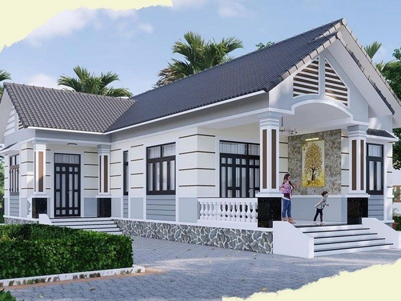 Thiết Kế Nhà Phố 1 Tầng Hiện Đại Và Tiện Nghi 4 mau nha pho 1 tang voi kieu mai thai