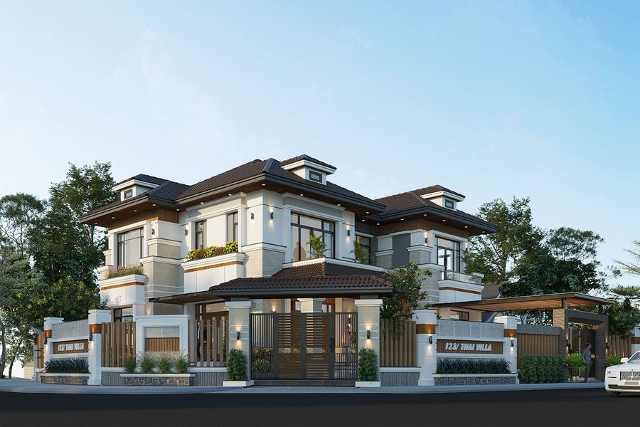 Thiết kế biệt thự tại Bắc Ninh đẹp và phù hợp với không gian sống 3 mau thiet ke biet thu bac ninh phai hop phong thuy