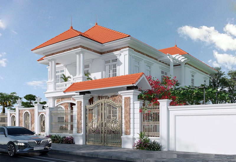 Thiết kế biệt thự tân cổ điển-Kiến trúc đẳng cấp thịnh hành hiện nay 8 mau thiet ke biet thu tan co dien cua kien thiet viet