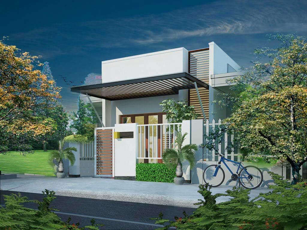 Mẫu Nhà Ống 1 Tầng Hiện Đại, Đơn Giản Và Tiện Nghi 8 mau thiet ke nha ong 1 tang phong cach nhiet doi