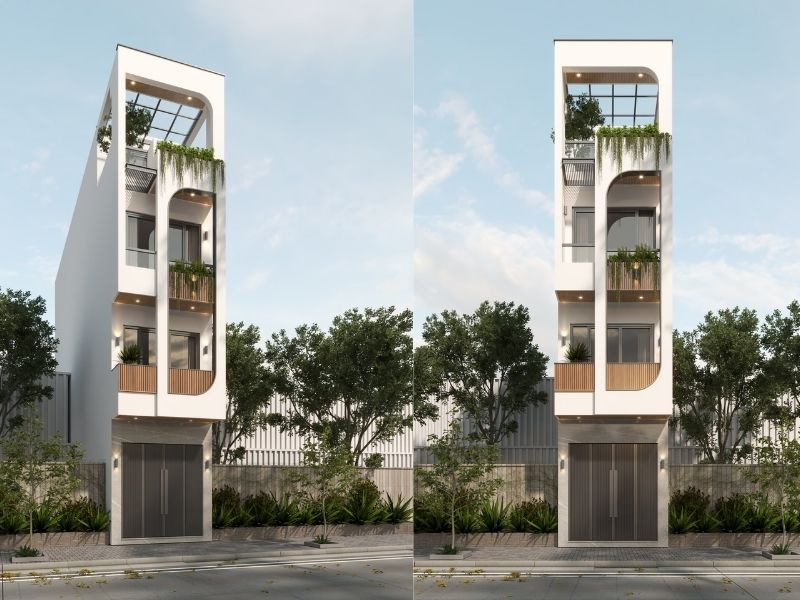 Top 20+ mẫu thiết kế nhà 5x20 hiện đại hot nhất năm 2024 8 mau thiet ke nha pho 5x20 1 tret 2 lau mai