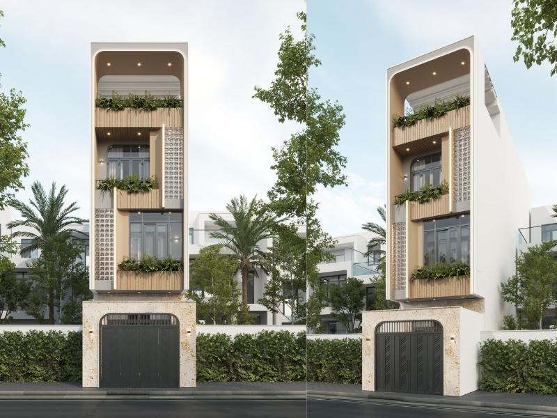 Top 20+ mẫu thiết kế nhà 5x20 hiện đại hot nhất năm 2024 10 mau thiet ke nha pho 5x20 1 tret 2 lau