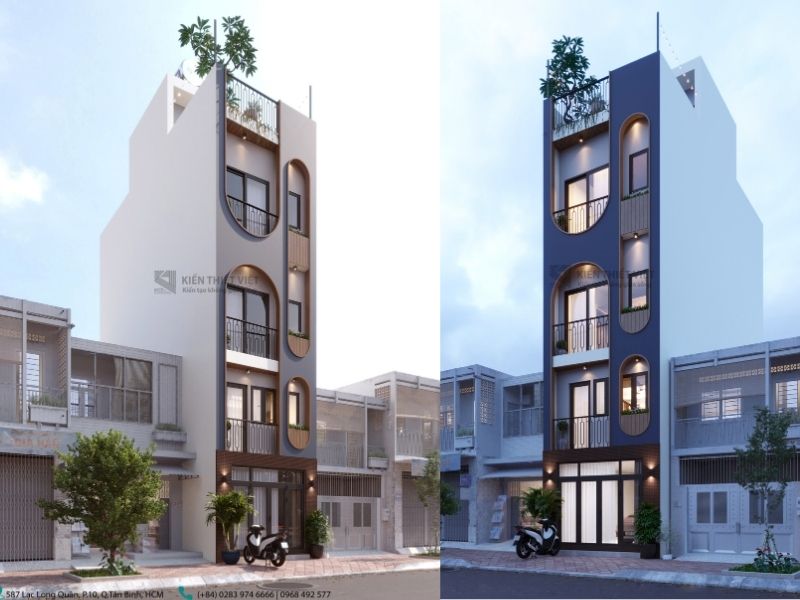 Top 20+ mẫu thiết kế nhà 5x20 hiện đại hot nhất năm 2024 7 mau thiet ke nha pho 5x20 1 tret 3 lau tum