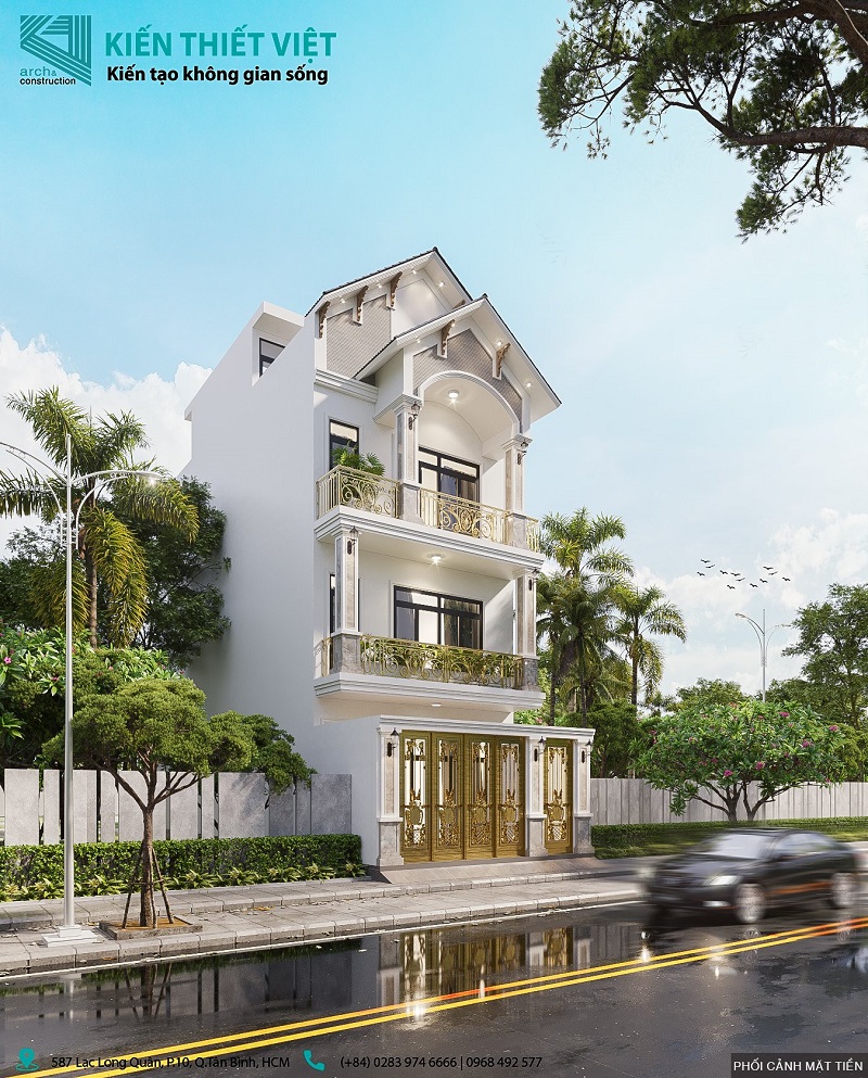 Biệt thự thiết kế Tân cổ điển, xu hướng không bao giờ lỗi mốt 5 ngoi biet thu mai thai phu hop voi khi hau viet nam