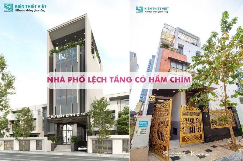 Thiết Kế Mẫu Nhà Có Tầng Hầm Chìm 5x20 Hiện Đại 11 nhà lệch tầng có hầm chìm