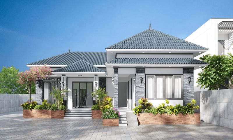 Các mẫu nhà mái Nhật 1 tầng đẹp và hiện đại năm 2024 5 nha mai nhat 1 tang chu l dep va cuon hut moi anh nhin