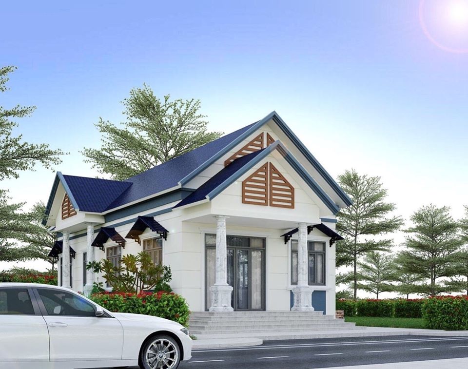 Mẫu mặt tiền nhà cấp 4 ngang 5m mới nhất năm 2024 4 nha mai thai mat tien 5m chiem tron moi anh nhin voi thiet ke dep mat
