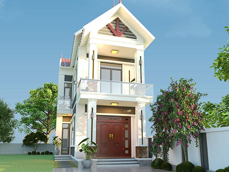 Thiết Kế Nhà Ống 2 Tầng Mái Thái Mặt Tiền 5m 6 nha ong 2 tang mai thai mat tien 5m dai 10m