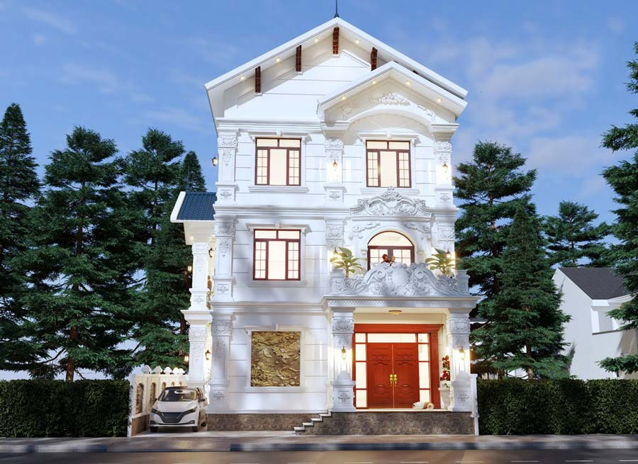 99++ mẫu nhà ống 3 tầng kiểu Pháp hiện đại, tinh tế top đầu 3 nha ong kieu phap so huu hoa tiet phu dieu tinh te