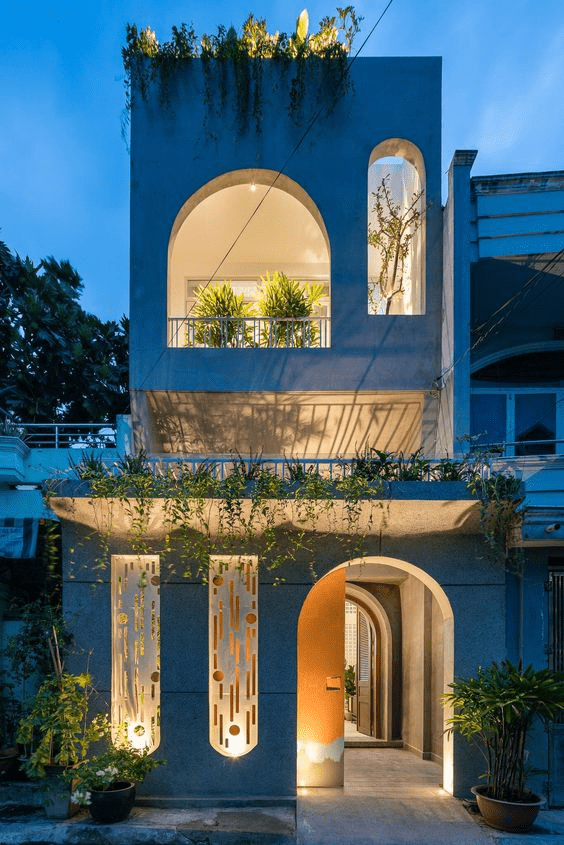 Các mẫu nhà phố Indochine đẹp, sang trọng, hiện đại nhất 2024 9 nha pho indochine 2 tang vo cung sang trong trang nha