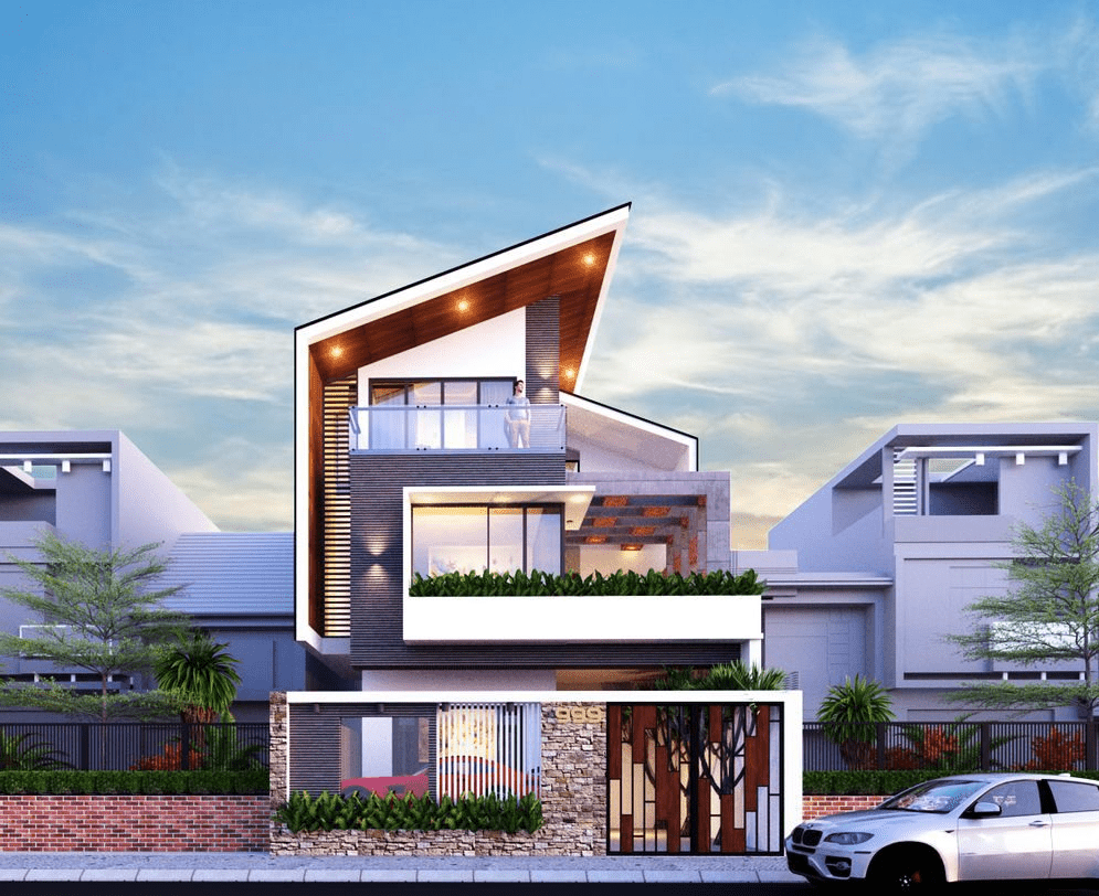 99+ mẫu thiết kế nhà phố tại Hải Phòng giúp tối ưu không gian nhỏ hẹp 10 nha pho mai lech la mot trong nhung thiet ke doc dao tao diem nhan noi bat cho ngoi nha