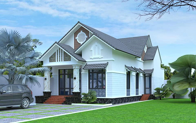 30+ mẫu thiết kế nhà vườn 500m2 sang trọng tiện nghi cho mọi gia đình 11 Nhà vườn mái Thái phù hợp với khí hậu Việt Nam mưa nhiều thoát nước tốt