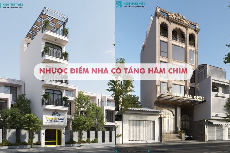 Thiết Kế Mẫu Nhà Có Tầng Hầm Chìm 5x20 Hiện Đại 6 nhược điểm của nhà có hầm chìm 5x20