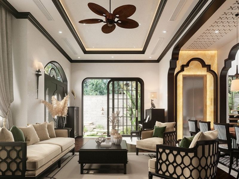 30+ Mẫu thiết kế nội thất biệt thự Indochine sang trọng nhất năm 2024 2 phong cach thiet ke noi that biet thu indochine phu hop voi nhung ai thich moc mac ma van sang trong