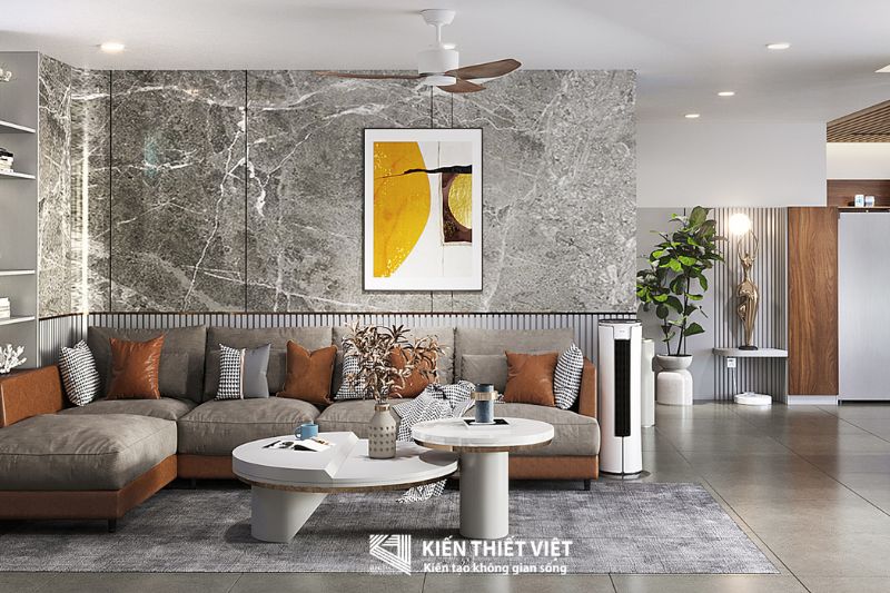 Thiết Kế Mẫu Nhà Có Tầng Hầm Chìm 5x20 Hiện Đại 22 phòng khách