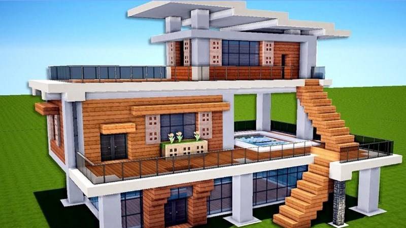 Cách Xây Biệt Thự Đẳng Cấp Trong Minecraft 4 quy trinh xay dung biet thu trong minecraft