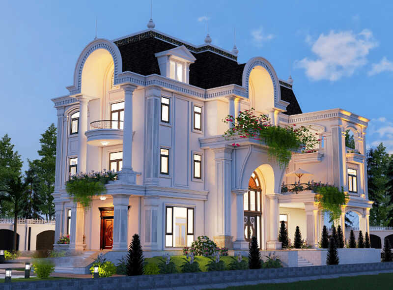 Khám Phá Kiến Trúc Biệt Thự Cổ Điển Pháp Đẳng Cấp Hoàng Gia 5 su dung vat lieu cao cap va duong net tinh te
