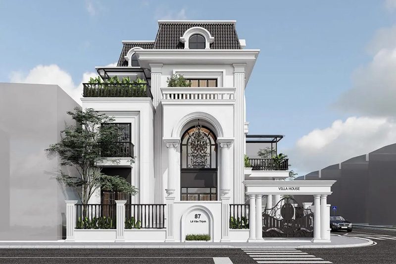 Thiết kế biệt thự tân cổ điển-Kiến trúc đẳng cấp thịnh hành hiện nay 1 thiet ke biet thu tan co dien xu huong thiet ke noi bat hien nay