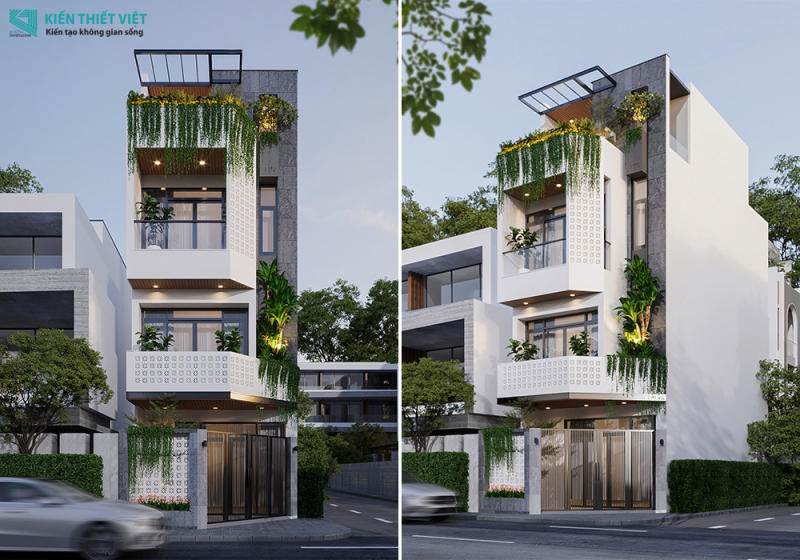 Thiết kế nhà phố anh Kiên - Quận 12