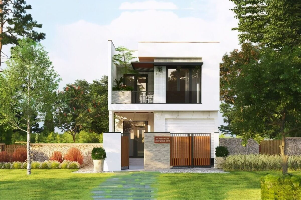 Nhà vuông 2 tầng mái bằng sân vườn thông thoáng hòa mình với thiên nhiên Nhà vuông 2 tầng mái bằng sân vườn thông thoáng hòa mình với thiên nhiên