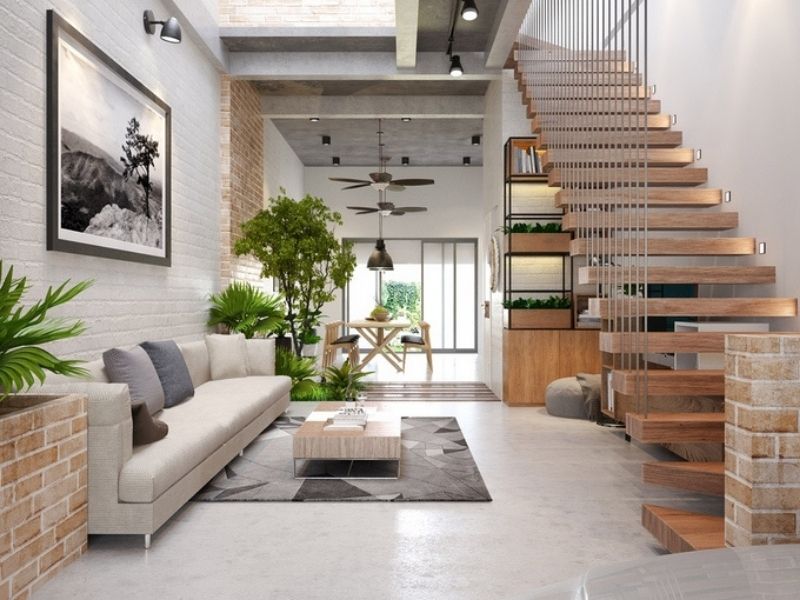 Top 20+ mẫu thiết kế nhà 5x20 hiện đại hot nhất năm 2024 3 thiet ke noi that nha 5x20 cang don gian cang dep