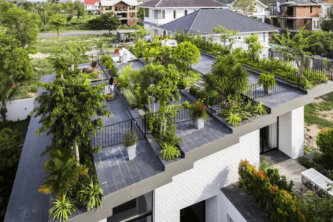 Quy trình chi tiết thi công tiểu cảnh sân thượng đầy đủ từ A-Z 1 tieu canh san thuong tao khong gian xanh va thu gian cho ngoi nha