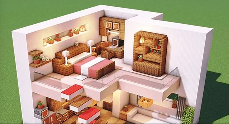 Cách Xây Biệt Thự Đẳng Cấp Trong Minecraft 5 trang tri va noi that cho biet thu minecraft