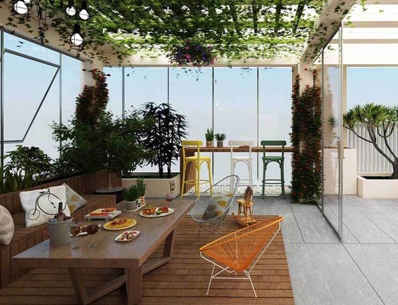 Sân thượng đẹp cực chill đón xu hướng hiện nay 6 vat lieu duoc su dung khi thiet ke va thi cong san thuong can duoc luu y