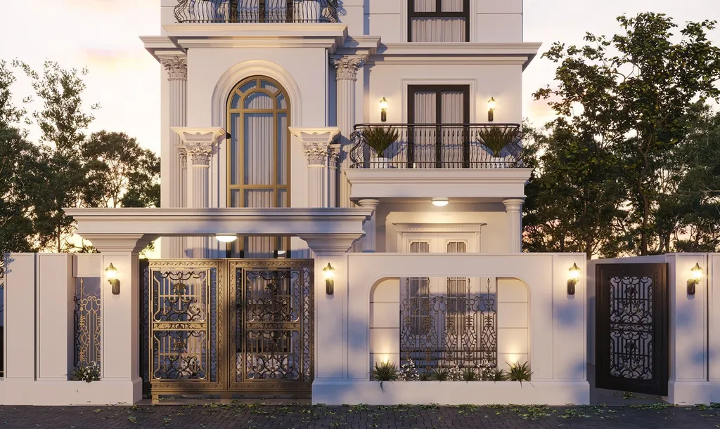 15+ Mẫu cổng hàng rào biệt thự hiện đại sang trọng hàng đầu 12 Yếu tố phong thủy khi lựa chọn cổng sẽ mang lại tài lộc và may mắn cho gia đình.